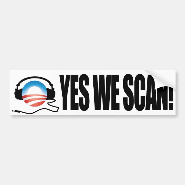 Ja avläser vi - Anti snoka för Obama NSA Bildekal (Framsidan)