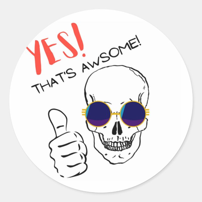 JA AWSOME RUNT KLISTERMÄRKE (Framsida)