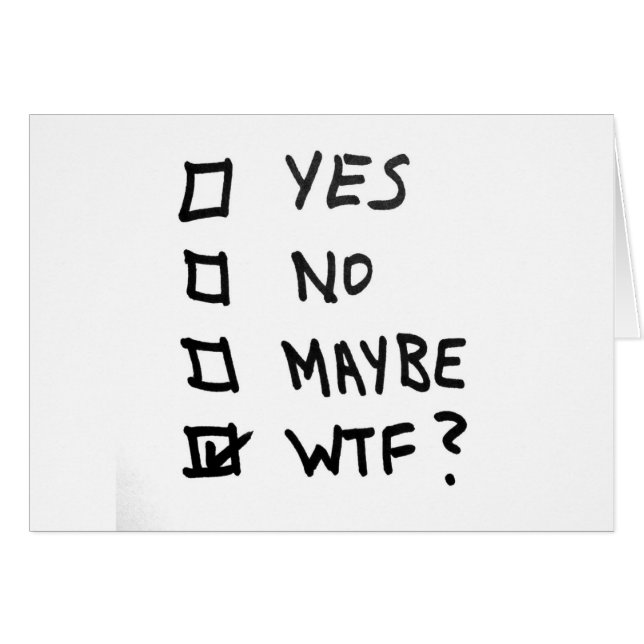 Ja boxas inte, kanske, WTF bredvid kontroll Hälsningskort (Framsidan Horizontal)