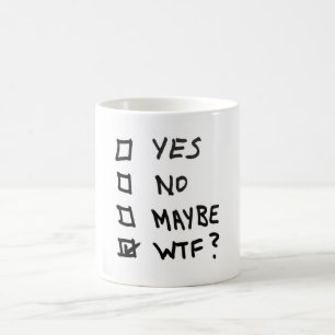 Ja boxas inte, kanske, WTF bredvid kontroll Kaffemugg