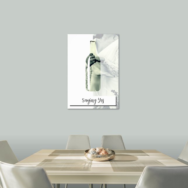 Ja, Brud & Brudgum, Anpassad Bröllopsfoto Poster (Saying Yes, Bride & Groom, Custom Wedding Photo Poster)