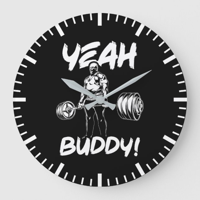 Ja Buddy - Gym Workout Motivational Stor Klocka (Framsida)