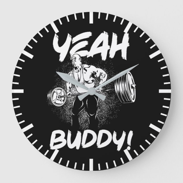 Ja Buddy - Lustigt Gym Workout Bodybuilding Stor Klocka (Framsida)