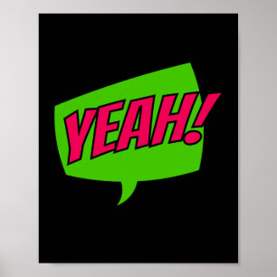 Ja! Cheer för Tecknad av kraftfull pop Art Poster