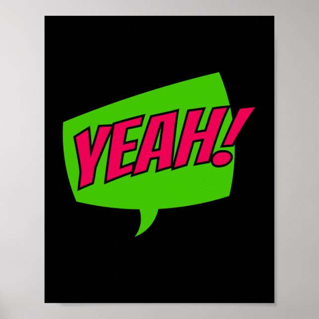 Ja! Cheer för Tecknad av kraftfull pop Art Poster (Framsidan)