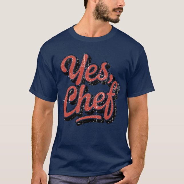 Ja, Chef retro T Shirt (Framsida)
