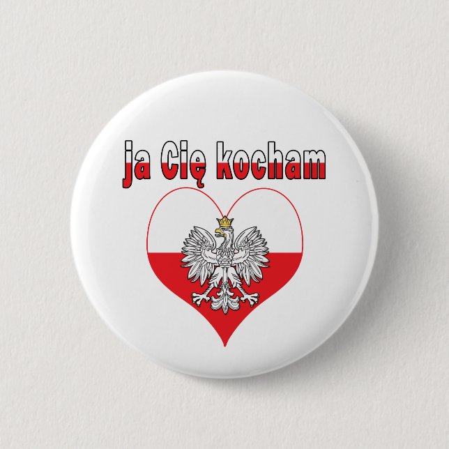 ja Cie kocham Eagle Heart Knapp (Framsida)