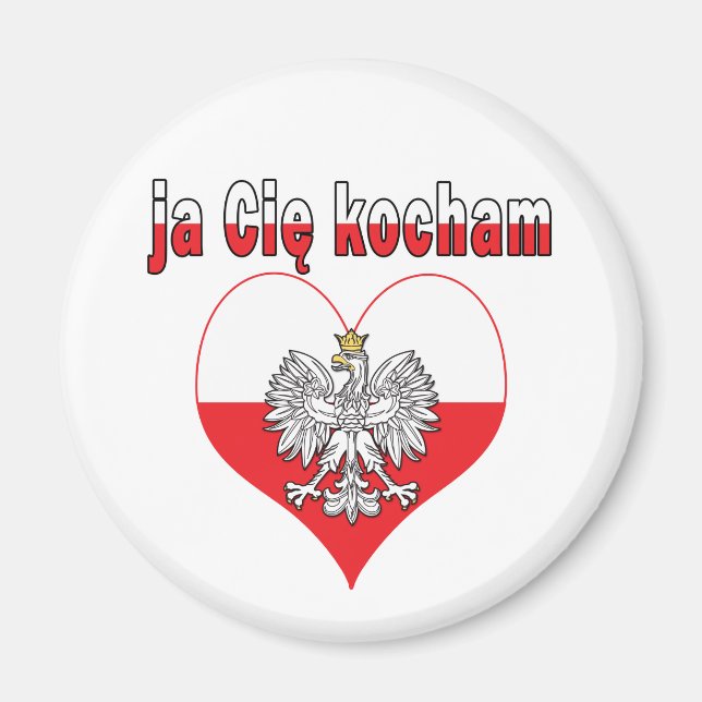 ja Cie kocham Eagle Heart Magnet (Framsidan)