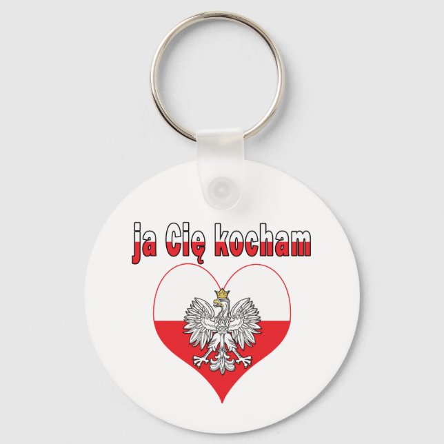 ja Cie kocham Eagle Heart Nyckelring (Framsida)