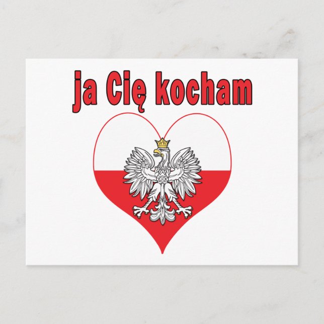 ja Cie kocham Eagle Heart Vykort (Framsida)