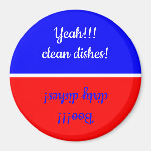 Ja Clean/Boo Dirty Red/White/Blue Dishwasher Magnet