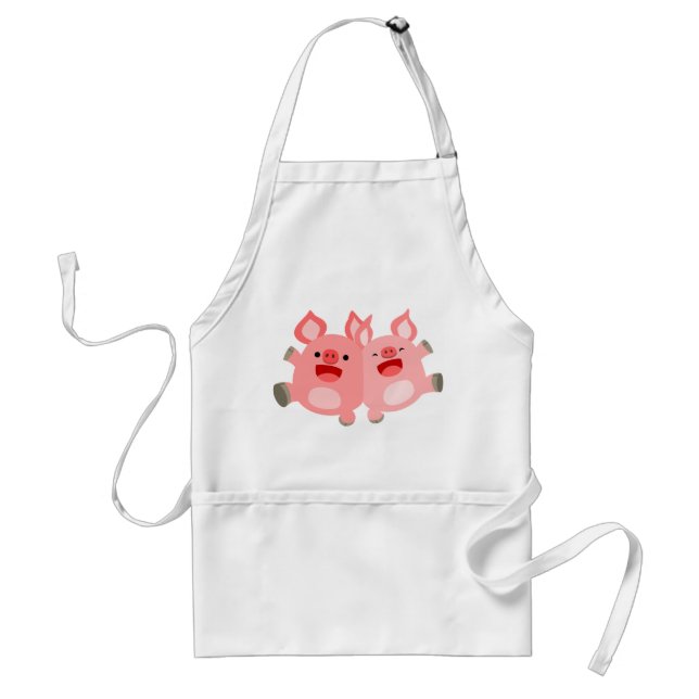 JA! Cute Tecknad Grisar Apron Förkläde (Framsidan)