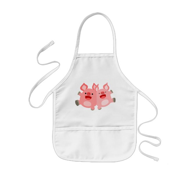 JA! Cute Tecknad Grisar Children Apron Barnförkläde (Framsidan)