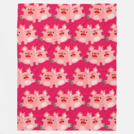 JA! Cute Tecknad Grisar Fleece Blanket
