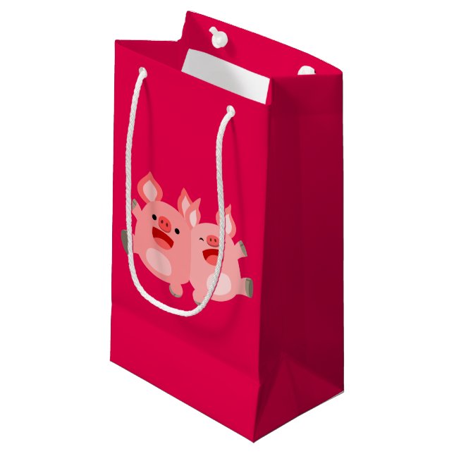 JA! Cute Tecknad Grisar Gift Bag (Framsidan Vinklad)