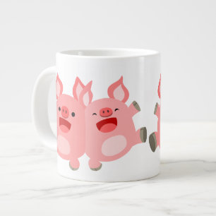 JA! Cute Tecknad Grisar Jumbo Mugg