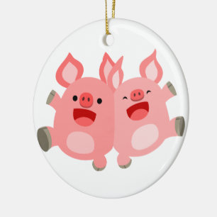 JA! Cute Tecknad Grisar Ornament
