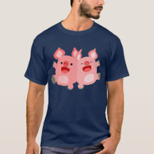 JA! Cute Tecknad Grisar T-Shirt