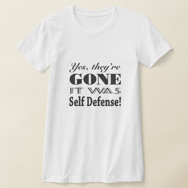 Ja, de är borta självförsvar mot bröstcancer t shirt (Laydown)