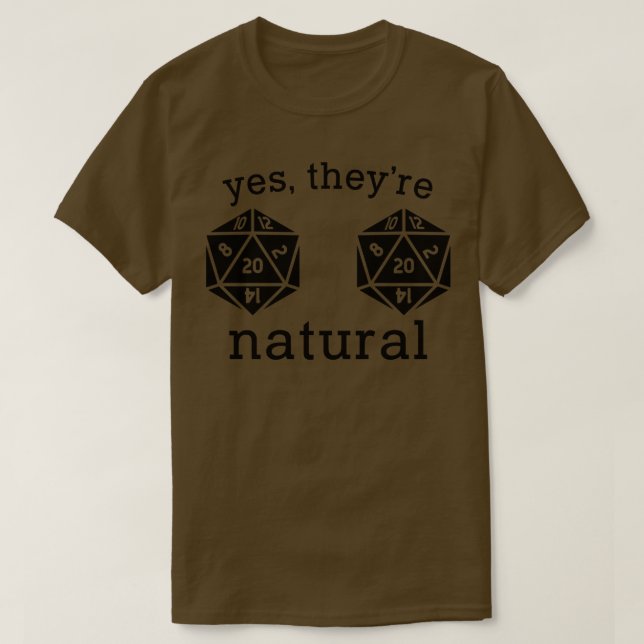 Ja De Natural 20 D20 Dice Shirt T (Design framsida)