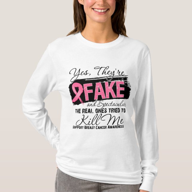 Ja, deras fenor och spektakulära - bröstcancer tee (Framsida)