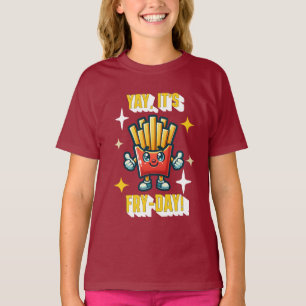 Ja, det är Fry Day! Funny Kawaii Fransk Fries T Shirt