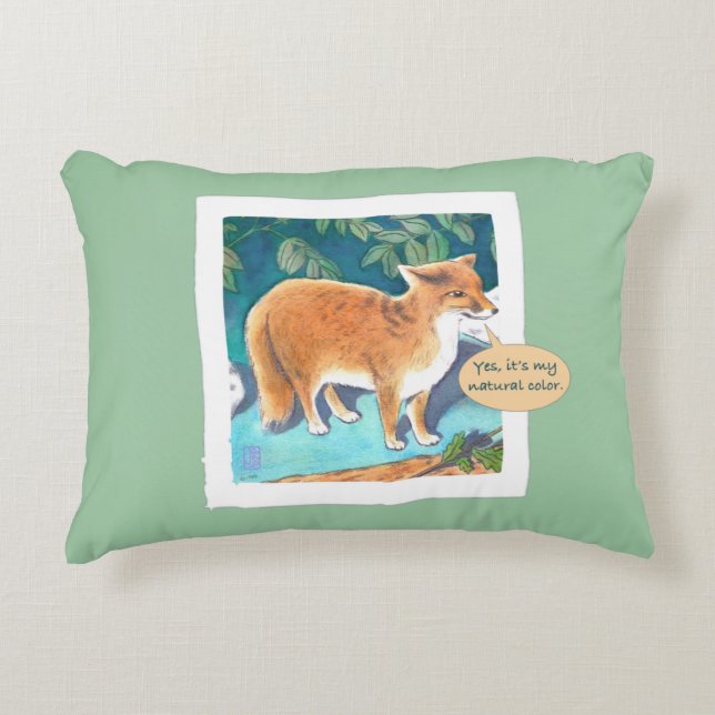 Ja, det är min naturliga Färg Fox 16 x 16 Dekorati Prydnadskudde (Framsidan)