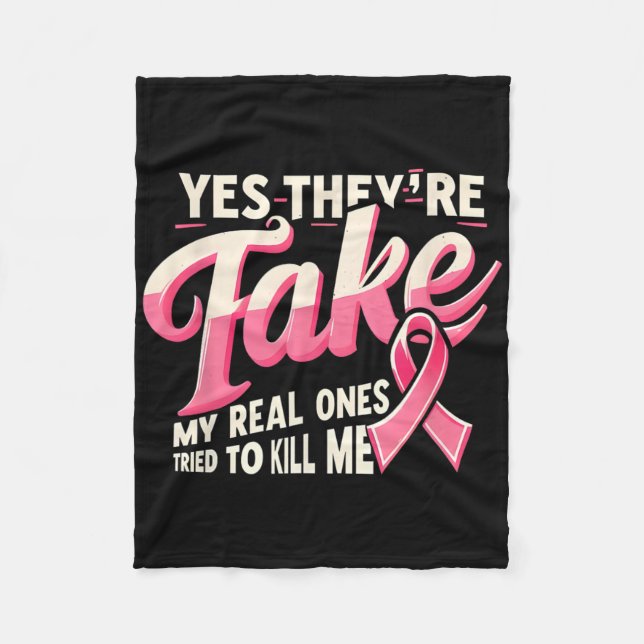Ja, det är min riktiga Rosa Ribbon Cancer W Fleecefilt (Framsidan)