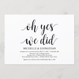 Ja, det gjorde vi, bröllop-inbjudan-kort inbjudningar