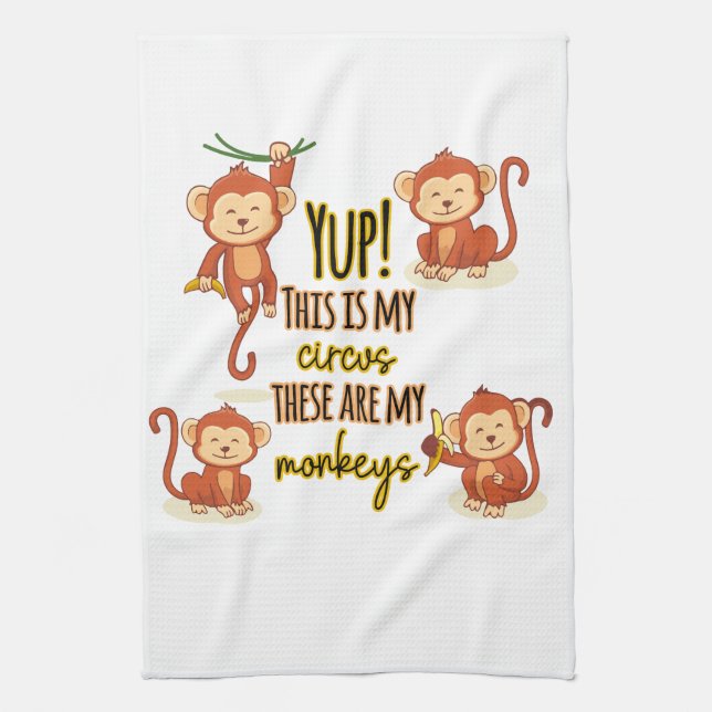 Ja! Det här är mina fyra apor Kökshandduk (Vertikal)