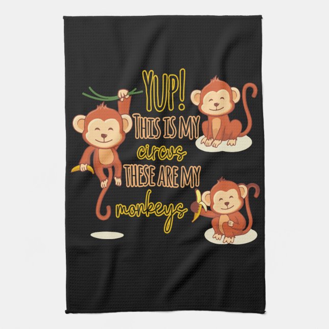 Ja! Det här är mina tre apor Kökshandduk (Vertikal)