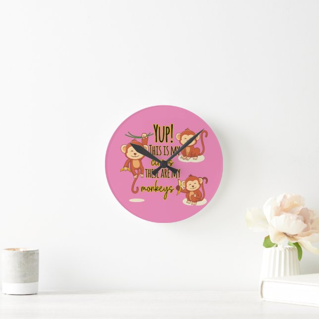 Ja! Det här är mina tre apor Rund Klocka (Hem)