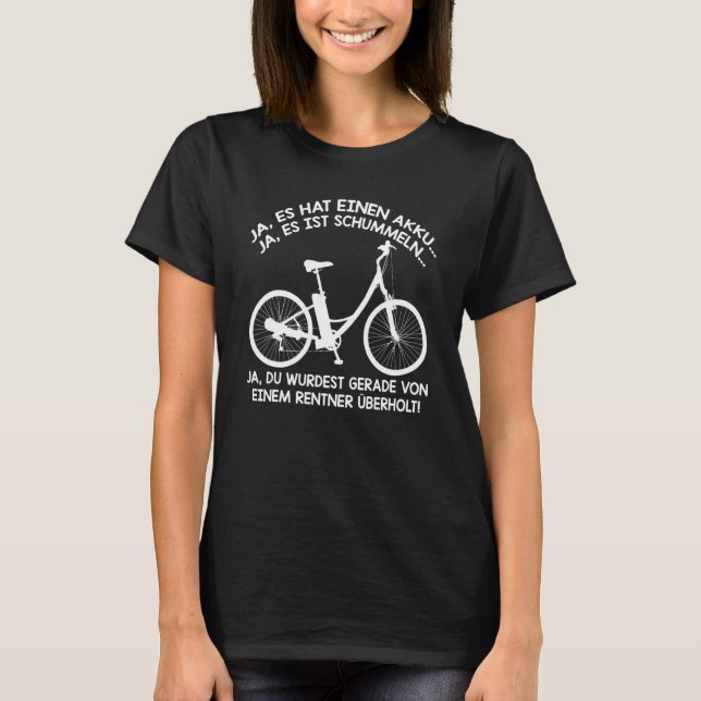 Ja, det har ett batteri E Bike Ord T Shirt (Framsida)