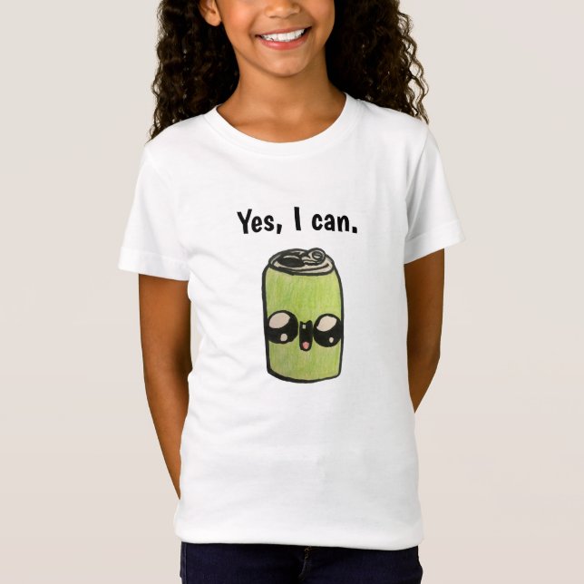 Ja, det kan jag. (soda pop-can) (flickor) t shirt (Framsida)