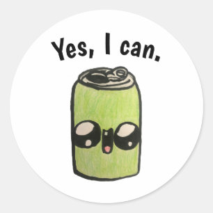 Ja, det kan jag. Stickers Runt Klistermärke