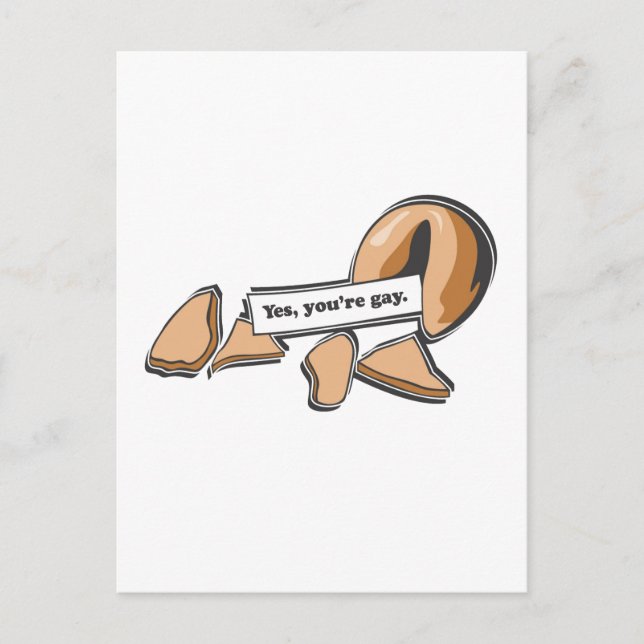 JA, DU ÄR GAY FORTUNE COOKIE VYKORT (Framsida)