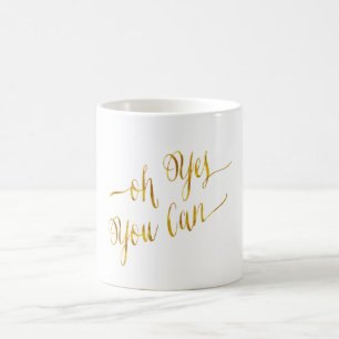 Ja, du kan citera Guld Faux Foil Cours Kaffemugg