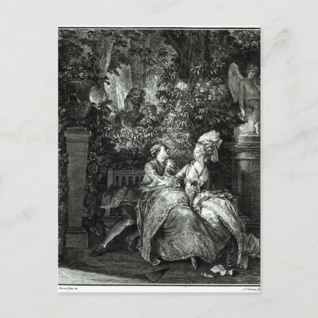 Ja eller nej? 1781, graverad av N. Thomas Vykort (Framsida)