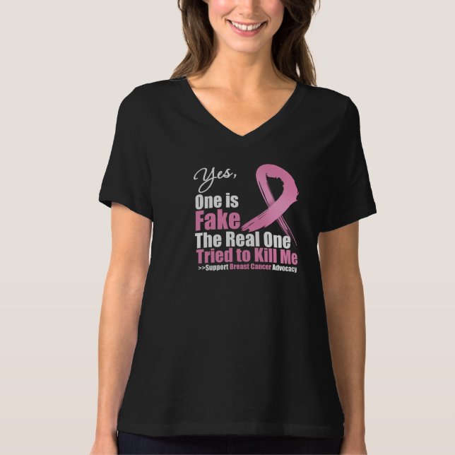 Ja, ett är Fake Breast Cancer T-shirt (Framsida)