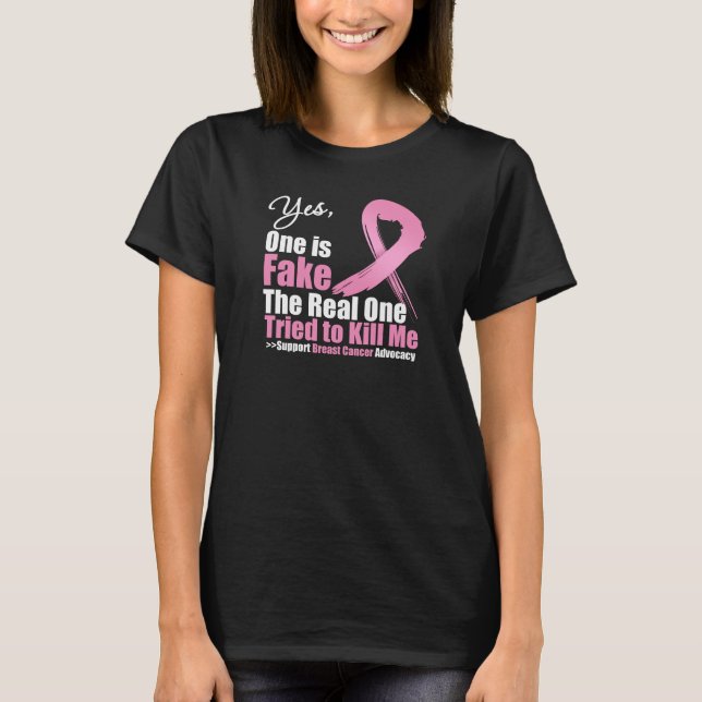 Ja, ett är Fake Breast Cancer Tröja (Framsida)