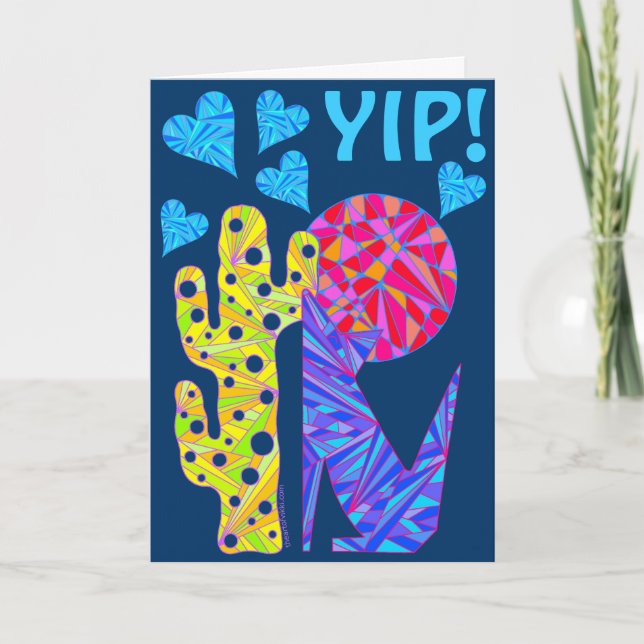 JA! Färgfull Coyote Varg Art är mitt Valentine Car Helgkort (Framsida)