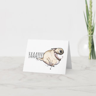 JA! Fawn Pug Zoomies Card Kort