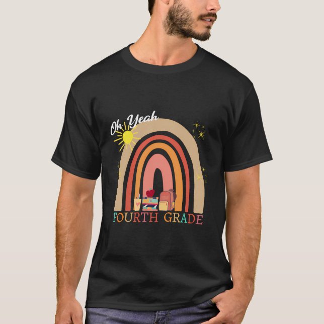 Ja, fjärde Klass Studenter Back to school Teach T Shirt (Framsida)