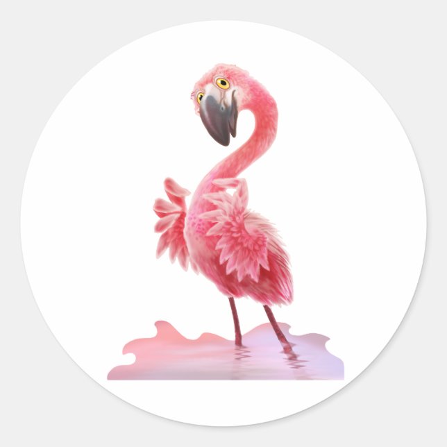 Ja, Flamingo! Runt Klistermärke (Framsida)