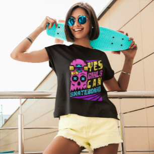 Ja, flickor kan Skateboard Skater Girl T Shirt