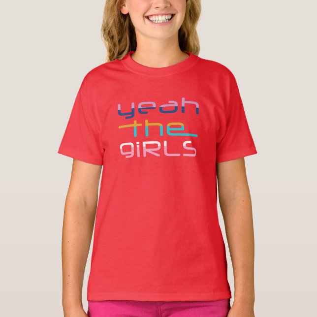 Ja, flickor med flera färgade barn t shirt (Framsida)