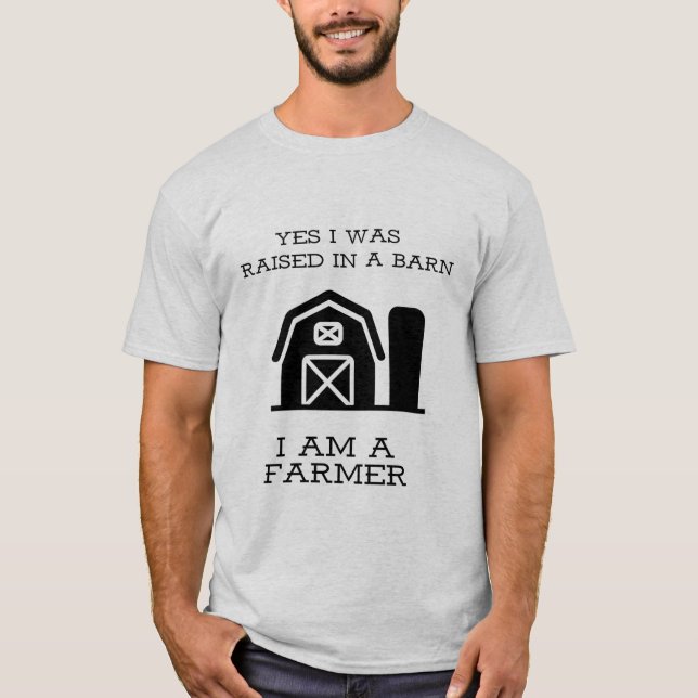Ja, född i Barn Farmer T Shirt (Framsida)