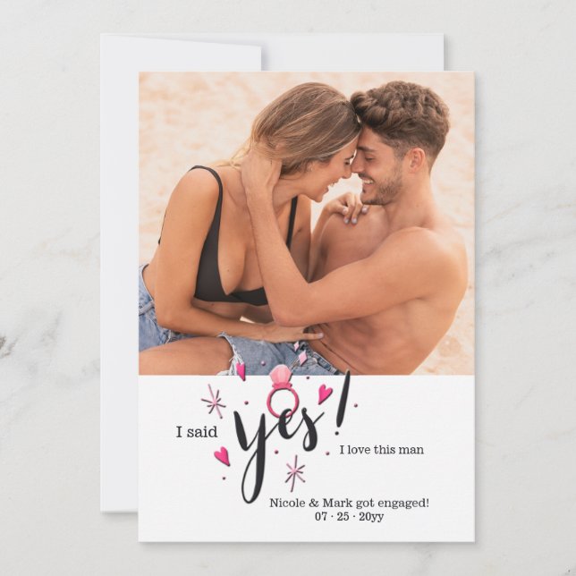 Ja Förlovning fotomeddelande Meddelande (Framsida)