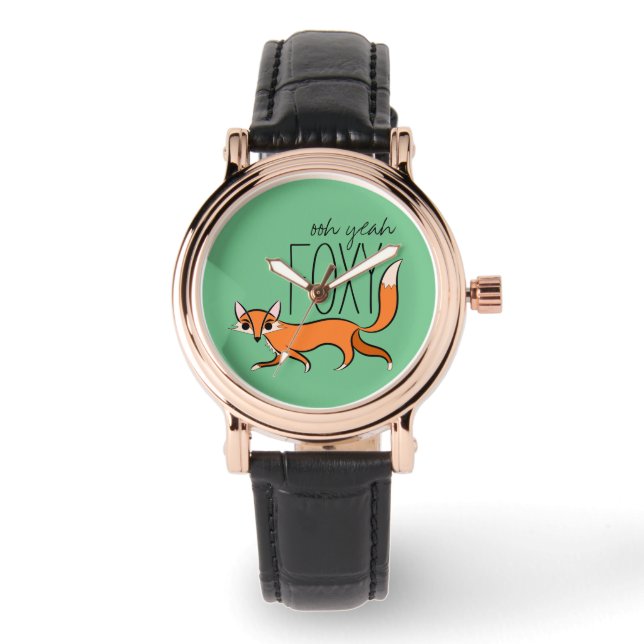 Ja Foxy Cute Fox Slogan Armbandsur (Framsida)