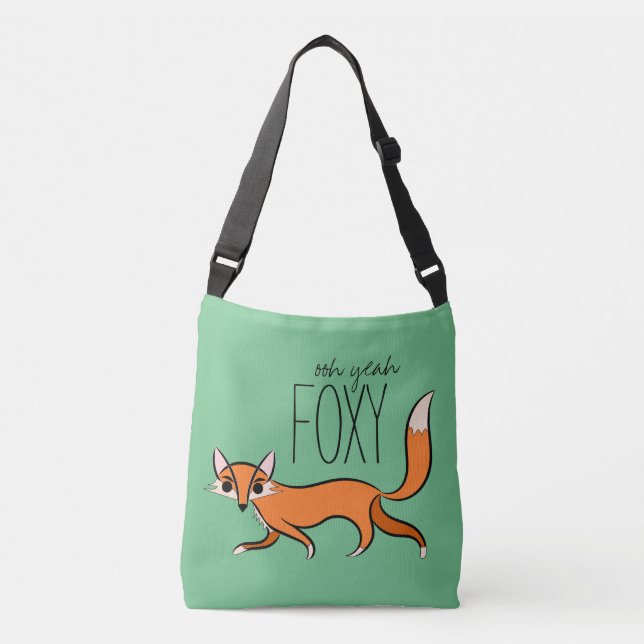 Ja Foxy Cute Fox Slogan Axelväska (Framsida)